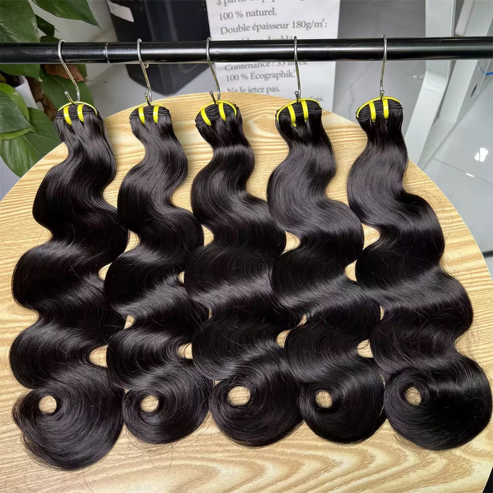 Raw body wave human hair bundles