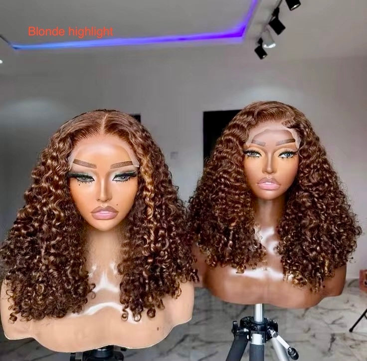 Luxury Burmese curly wig 300g HD lace frontal. 100% virgin human hair.