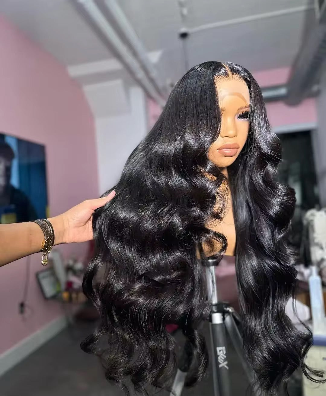 CurlyViva Raw hair body wave wig HD lace, 100% human hair