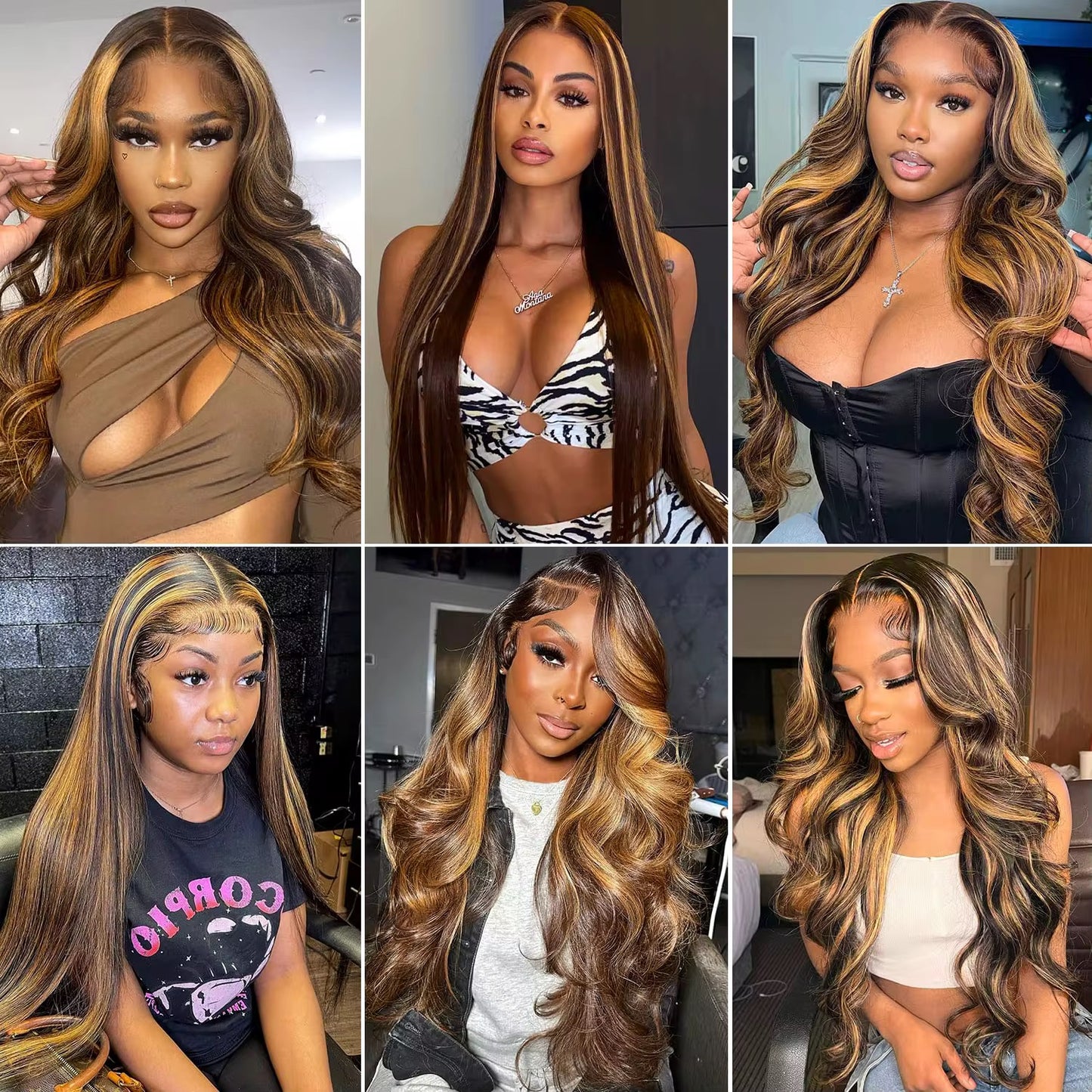 Luxury body wavy highlight frontal wig.HD lace