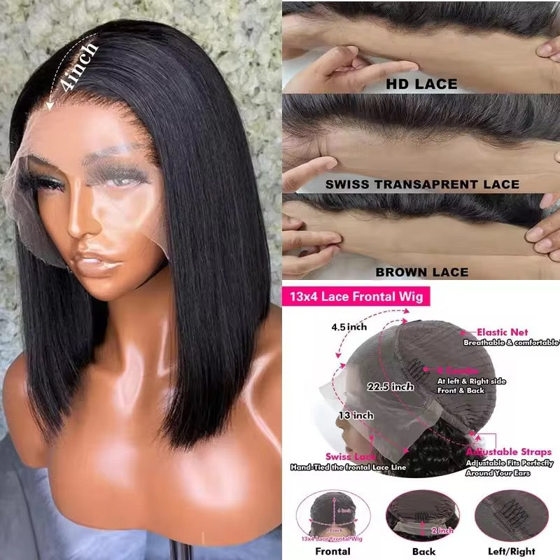 Raw Vietnamese bone straight bob wig 200g luxury donor hair