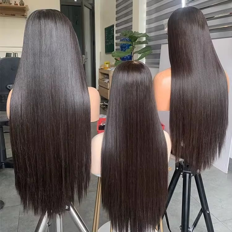 Raw Vietnamese Hair, pre plucked 100% donor hair bone Straight, Natural colour Wig