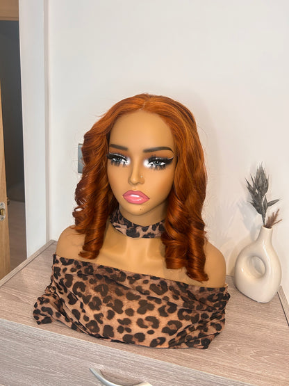 Raw donor bouncy curly wig glueless HD lace 210% density