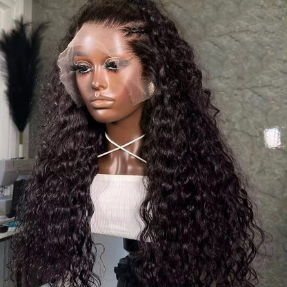 CurlyViva luxury human hair pre-everything HD lace glueless water wave wig