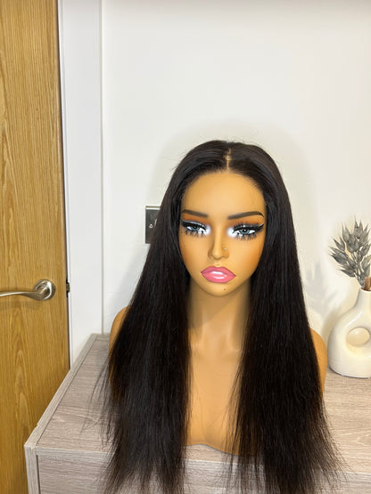 CurlyViva Human Hair HD Lace Front Straight Wig 200% density