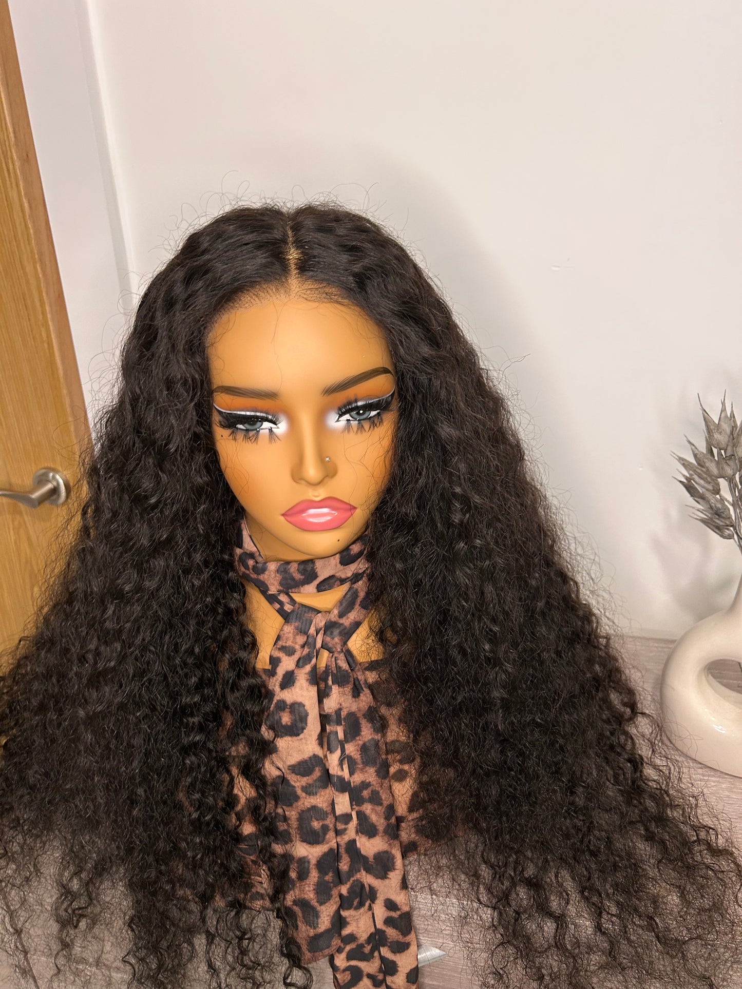 CurlyViva glueless water wave virgin hair wig 9x6 HD lace 250g