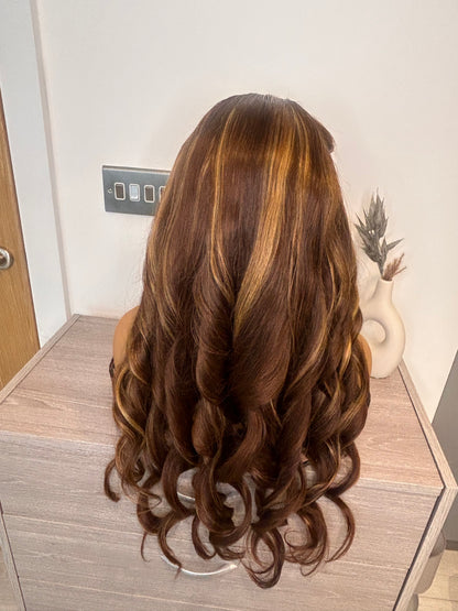 CurlyViva Raw body wave wig 100% donor hair HD lace 210% density