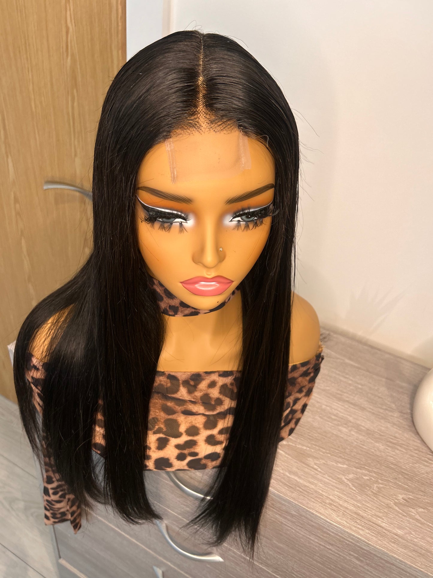 Luxury raw donor bone straight glueless wig. HD lace