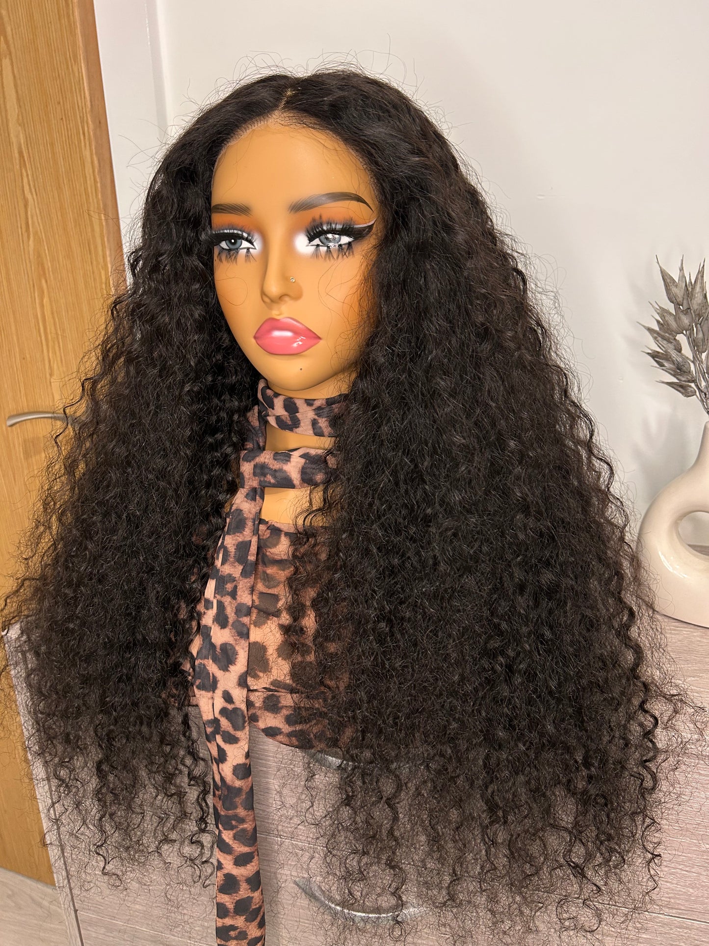 CurlyViva glueless water wave virgin hair wig 9x6 HD lace 250g