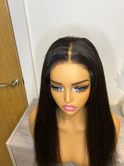 CurlyViva Human Hair HD Lace Front Straight Wig 200% density