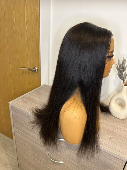 CurlyViva Human Hair HD Lace Front Straight Wig 200% density