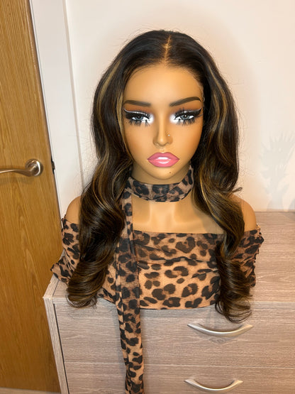 CurlyViva donor piano body wavy wig. 13x6 HD frontal lace wig