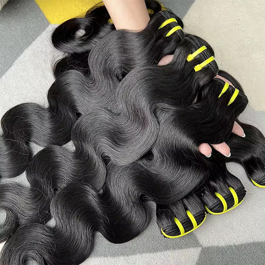 Raw body wave human hair bundles