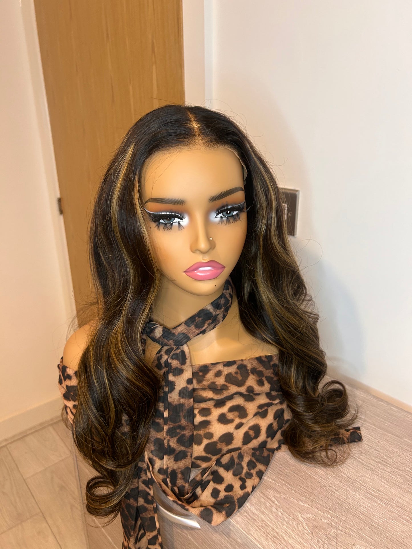 CurlyViva donor piano body wavy wig. 13x6 HD frontal lace wig