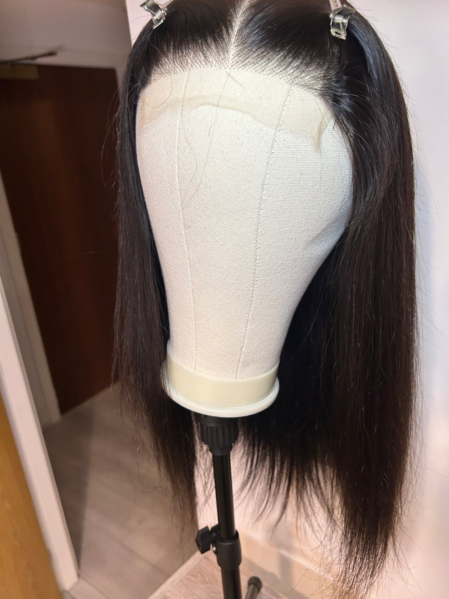 CurlyViva Human Hair HD Lace Front Straight Wig 200% density