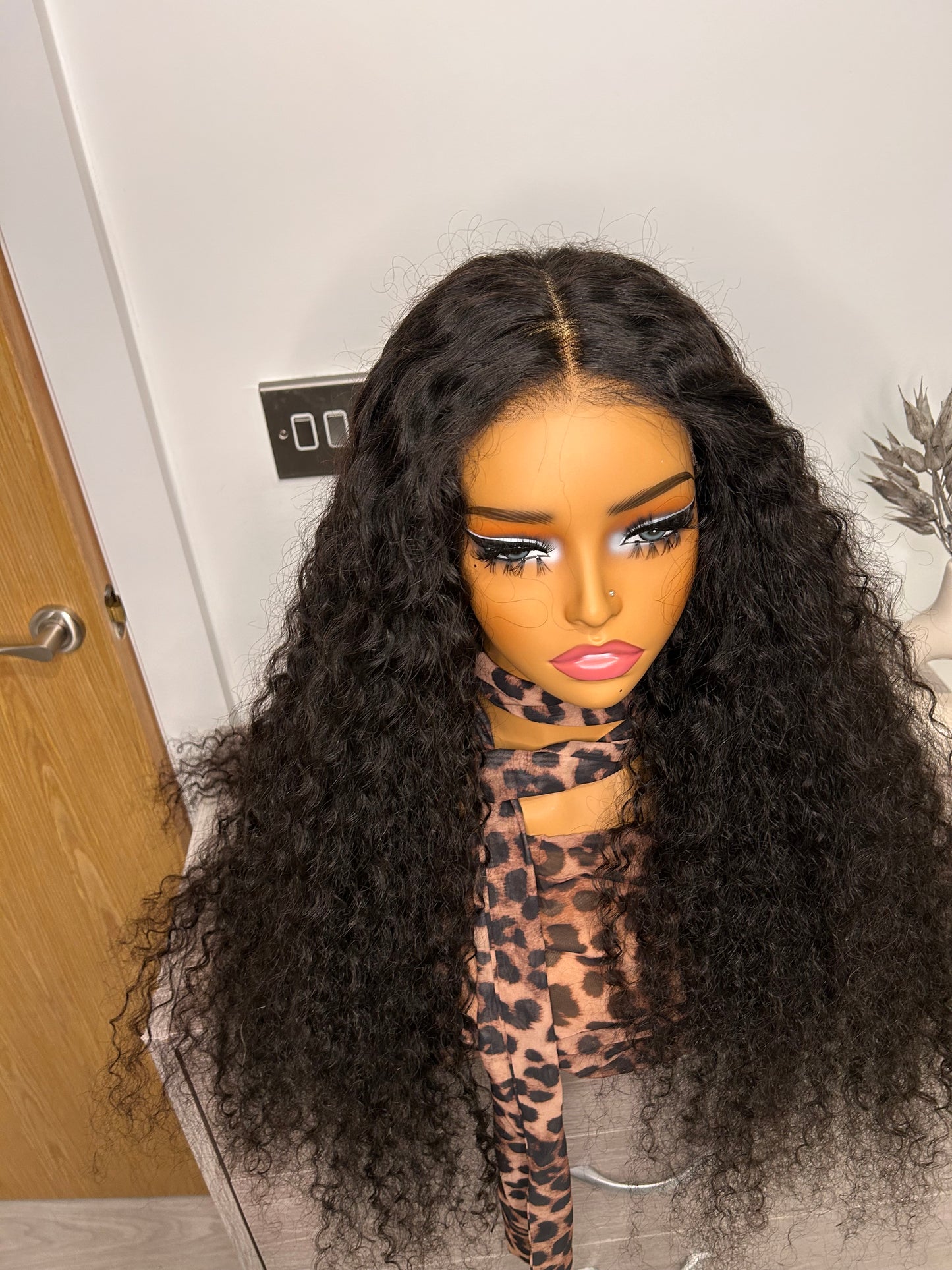 CurlyViva glueless water wave virgin hair wig 9x6 HD lace 250g