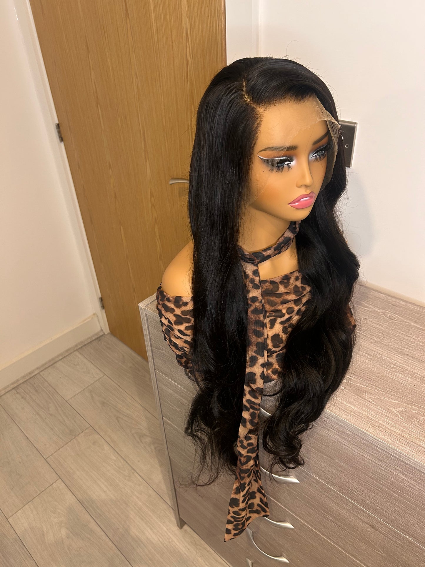 Luxury Raw body wave human hair wig HD lace wig 210% density