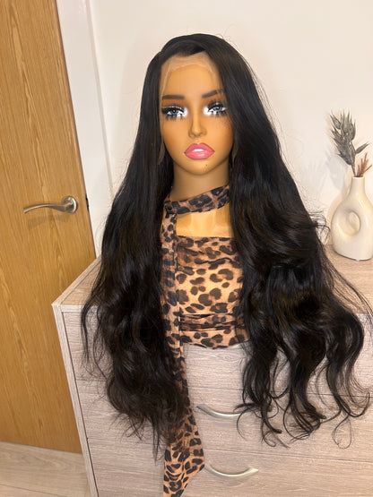 Luxury Raw body wave human hair wig HD lace wig 210% density
