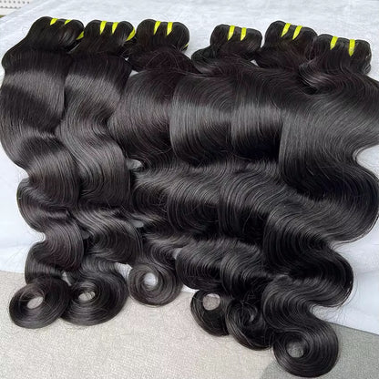 Raw body wave human hair bundles
