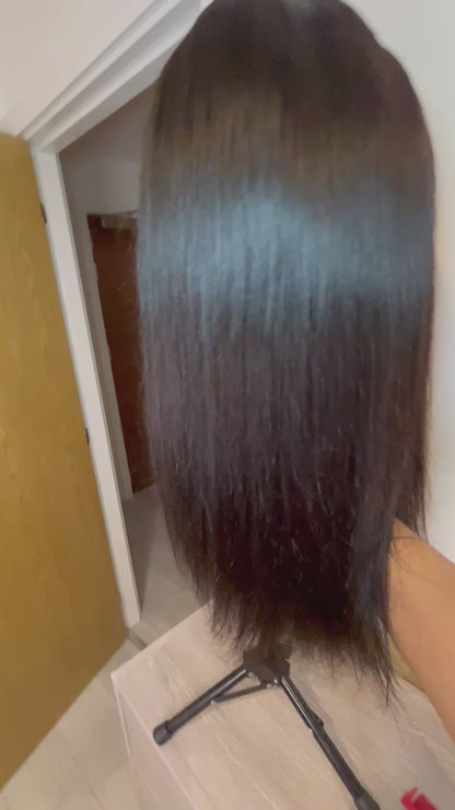 CurlyViva Human Hair HD Lace Front Straight Wig 200% density