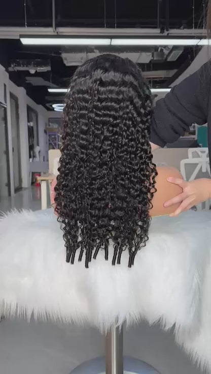 CurlyViva - Luxury raw Burmese curly hair HD lace glueless wig