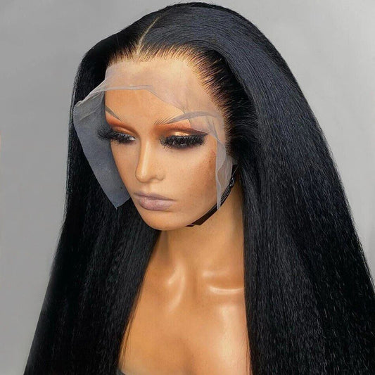 Human Hair 13x4 Lace Front Kinky Straight Wig